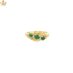 Load image into Gallery viewer, 9ct Gold Ring with Emeralds & Diamonds