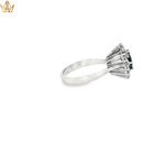 Load image into Gallery viewer, 18ct White Gold Ring With Deep Blue Oval Sapphire & Diamonds