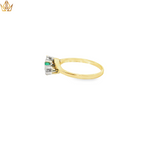 Load image into Gallery viewer, 9ct Gold Ring with Round Cut Emerald & Diamonds