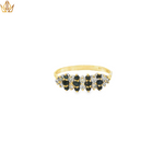 Load image into Gallery viewer, 9ct Gold Ring with Deep Blue Sapphires