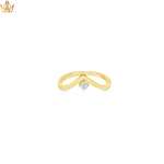 Load image into Gallery viewer, 9ct Gold Solitaire Wishbone Ring with Round Brilliant Diamond