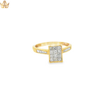 Load image into Gallery viewer, 9ct Gold Multistone Ring with Square Cut Diamonds