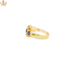 Load image into Gallery viewer, 18ct Gold Ring with Deep Blue Sapphire & Diamonds