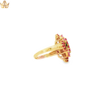 Load image into Gallery viewer, 10ct Gold Cocktail Ring with Square-Cut Pink Gemstones