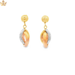Load image into Gallery viewer, 18c Gold Triple-Tiered Yellow Gold Geometric Drop Earrings