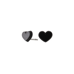 Load image into Gallery viewer, Women’s Solid Black Diamond Heart Earrings - Lady Elysium Black Diamond