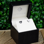 Load image into Gallery viewer, Women’s Solid Black Diamond Heart Earrings - Lady Elysium Black Diamond