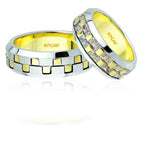 Load image into Gallery viewer, 14ct White Yellow Gold Wedding Ring