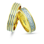 Load image into Gallery viewer, 14ct White Yellow Gold Wedding Ring