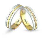 Load image into Gallery viewer, 14ct White Yellow Gold Wedding Ring