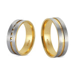Load image into Gallery viewer, 14ct Two Tone Pair Gold Wedding Ring