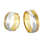 Load image into Gallery viewer, 14ct Two Tone Pair Gold Wedding Ring
