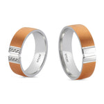 Load image into Gallery viewer, 14ct Rose & White Colour Pair Gold Wedding Ring