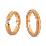 Load image into Gallery viewer, 14ct Rose Pair Gold Wedding Ring