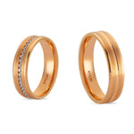 Load image into Gallery viewer, 14ct Rose Pair Gold Wedding Ring
