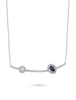 Load image into Gallery viewer, 0.65 Karat Sapphire Stone Set Diamond Necklace