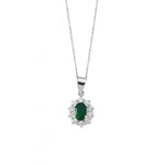 Load image into Gallery viewer, 0.67 Karat Diamond Emerald Necklace