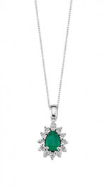 Load image into Gallery viewer, 0.43 Karat Diamond Emerald Necklace