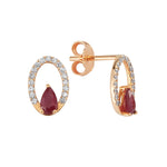 Load image into Gallery viewer, 0.71 Karat Diamond Ruby Earrings