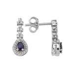Load image into Gallery viewer, 0.60 Karat Diamond Sapphire Earrings