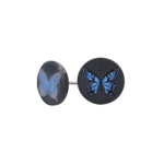 Load image into Gallery viewer, Solid Black Diamond Butterfly Earrings - Lady Elysium