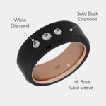 Load image into Gallery viewer, Black Diamond - Men’s Ring 8mm - Triple Stone With Sleeve - ARES - Elysium Black Diamond
