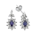 Load image into Gallery viewer, 0.70 Karat Sapphire Diamond Earrings