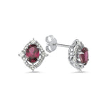 Load image into Gallery viewer, 2.27 Karat Rhodolite Diamond Earrings