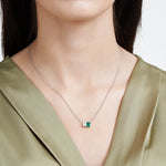 Load image into Gallery viewer, 0.70 Karat Diamond Emerald Necklace