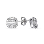 Load image into Gallery viewer, 0.59 Karat Baguette Stone Set Diamond Earrings