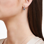 Load image into Gallery viewer, 0.70 Karat Sapphire Diamond Earrings