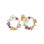 Load image into Gallery viewer, 14ct Flower Butterfly Motif Gold Earrings