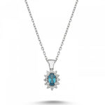 Load image into Gallery viewer, 0.48 Karat Mavi Topaz Diamond Necklace