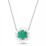 Load image into Gallery viewer, 0.95 Karat Emerald Diamond Necklace
