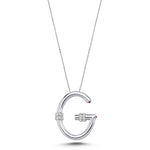 Load image into Gallery viewer, Ruby Diamond Letter Necklace