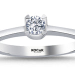Load image into Gallery viewer, 0.19 Karat EF SI Diamond Solitaire Ring