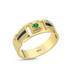 Load image into Gallery viewer, 0.10 Karat Emerald Diamond Design Men's Ring