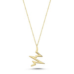 Load image into Gallery viewer, 14ct Lightning Motif Gold Necklace