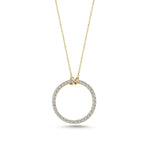 Load image into Gallery viewer, 14ct Stone Set Hoop Gold Necklace