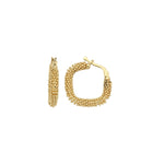 Load image into Gallery viewer, 14ct Single Multicolour Angular Hoop Gold Earrings
