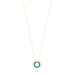 Load image into Gallery viewer, 14ct Mavi Enamel Yuvarlak Gold Necklace
