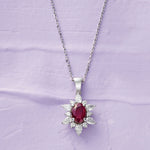 Load image into Gallery viewer, 0.85 Karat Ruby Diamond Necklace