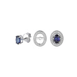 Load image into Gallery viewer, Portofino Oval Sapphire Diamond Design Earrings