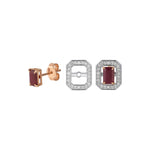 Load image into Gallery viewer, Portofino Square Ruby Diamond Design Earrings