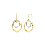 Load image into Gallery viewer, 14ct Multicolour Circles Drop Gold Earrings