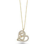Load image into Gallery viewer, 14ct Stone Set Mini Heart Design Gold Necklace