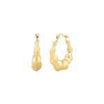 Load image into Gallery viewer, 14ct Tassiz Pine Hoop Gold Earrings