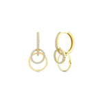 Load image into Gallery viewer, 14ct Cember Drop Hoop Gold Earrings