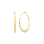 Load image into Gallery viewer, 14ct Tassiz Desenli Hoop Gold Earrings
