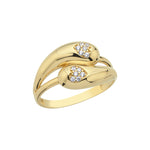 Load image into Gallery viewer, 14ct Stone Set Heart Detail Design Gold Ring